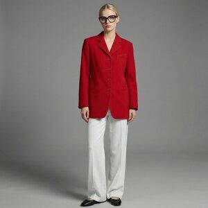 Vintage Scarlet Wool & Cashmere Blend Blazer